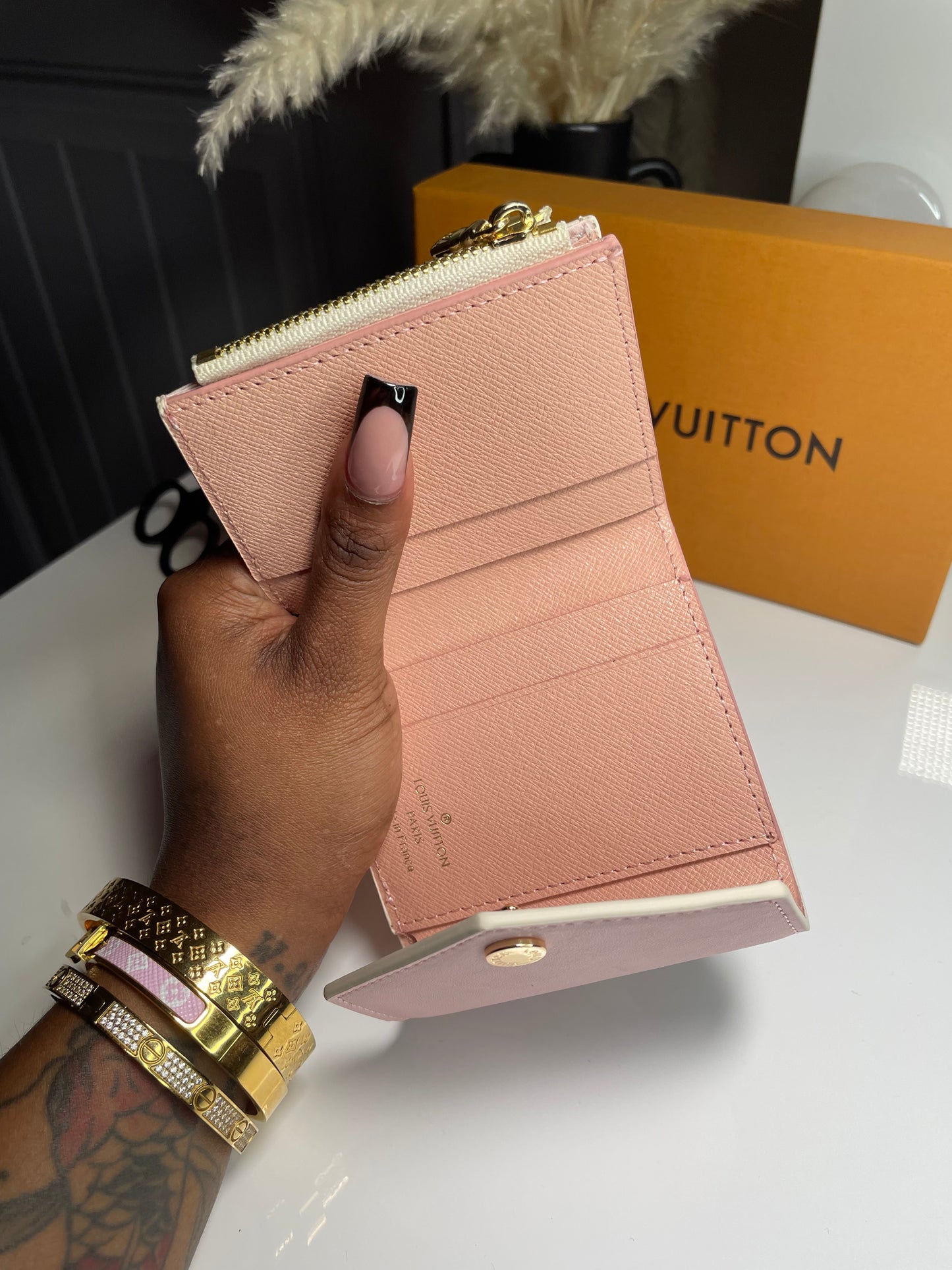 Ombré pink wallet/ Card holder