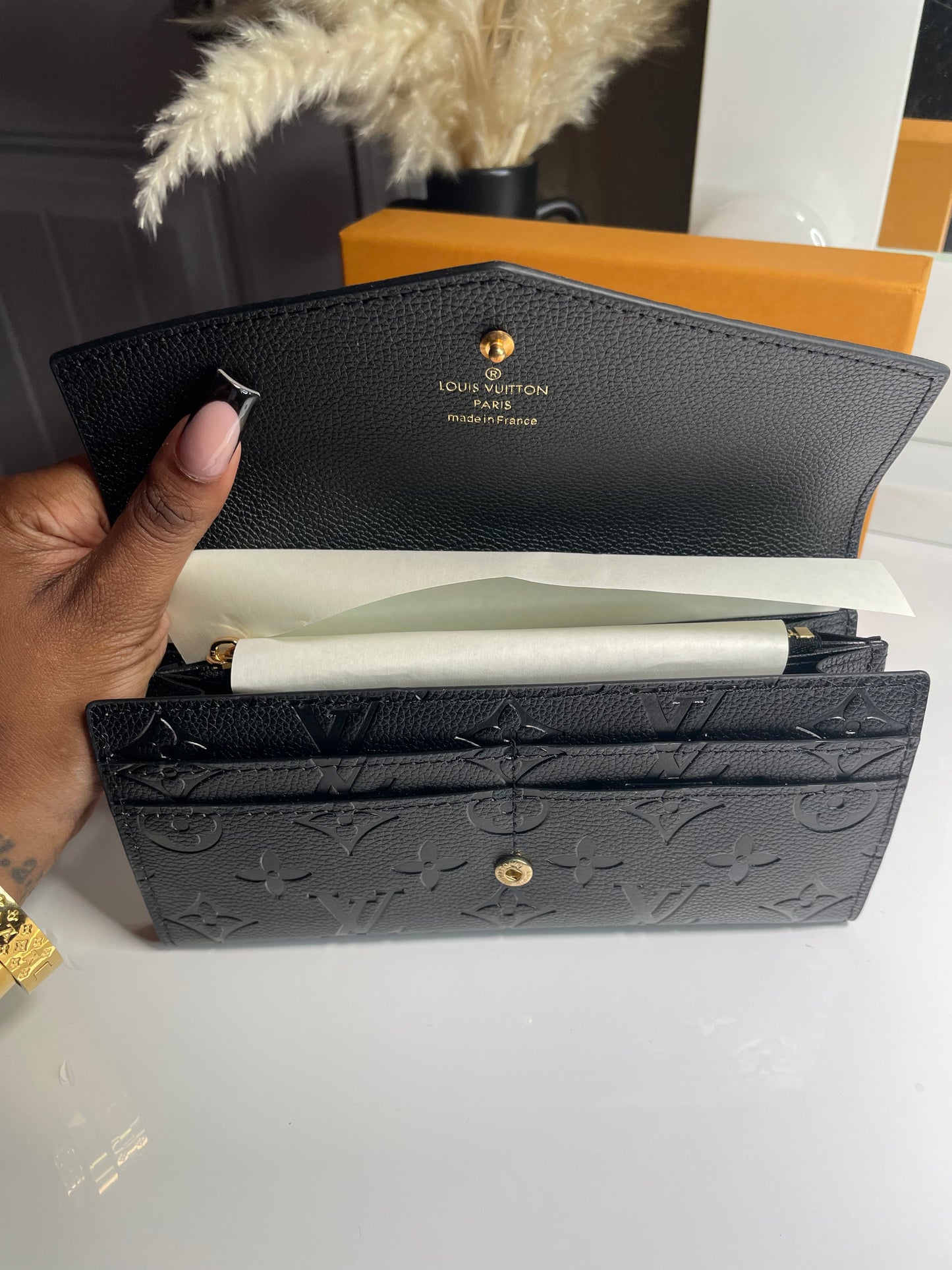 Ombré black wallet/ Card holder