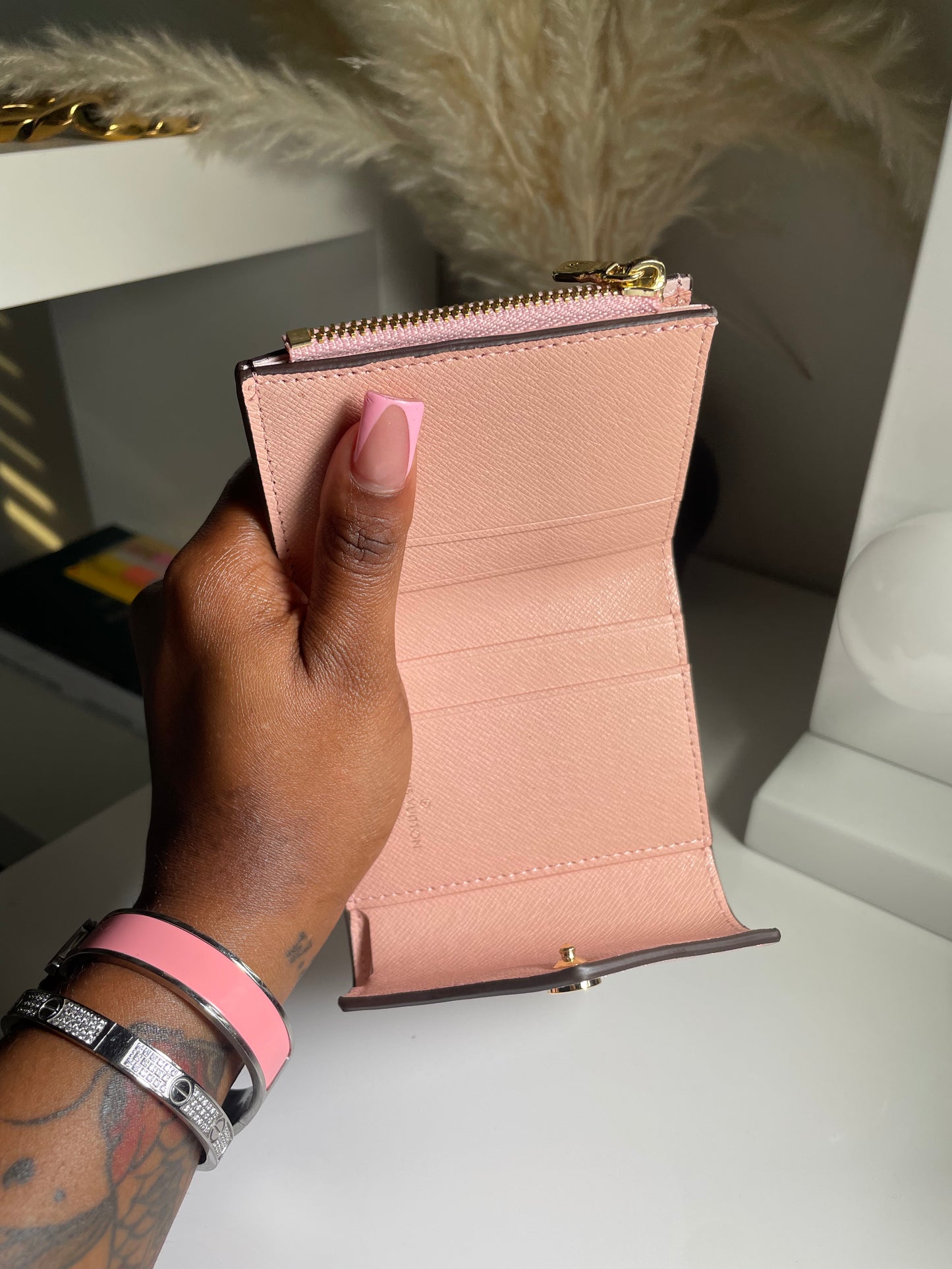 Short Pink/ Brown Wallet / Card holder