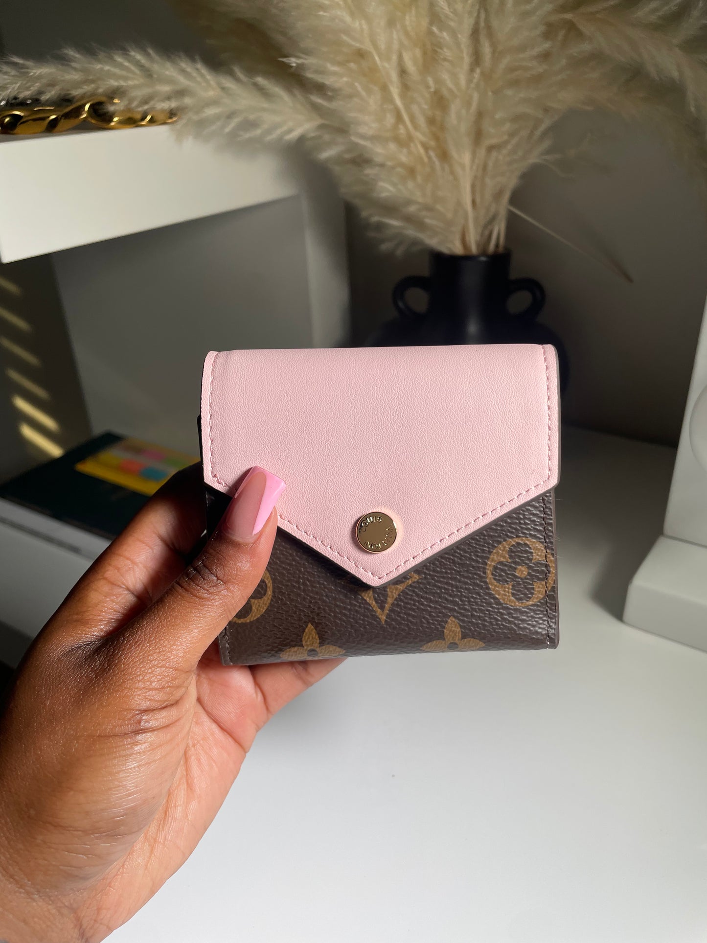 Short Pink/ Brown Wallet / Card holder